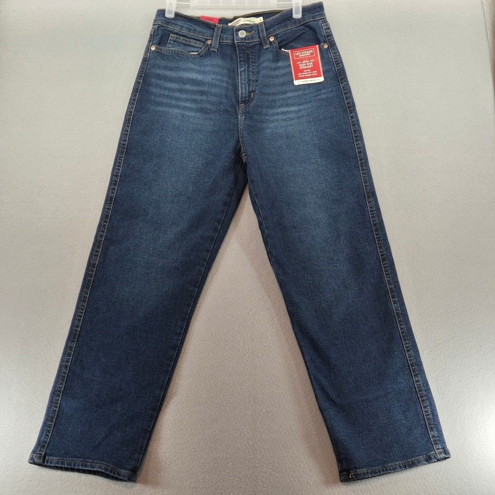 Classic Straight Leg Women's Jeans - Dark Blue